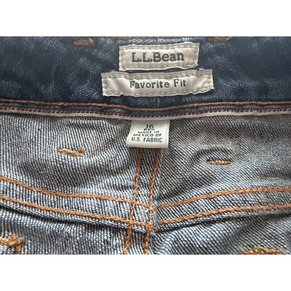 L.L.Bean Favorite Fit Jeans Blue Denim 99% Cotton 1% Spandex Size 16 - Picture 4 of 5